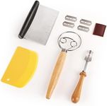 Sourdough Bread Starter Kit, Including Danish Dough Whisk, Bread Lame with 5 Blades, Dough Scrapers, Baking Tools of 4, Kitchen Scraper & Bread Scoring Tool, Bakers Joy