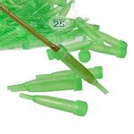 Royal Imports Floral Water Tubes/Vials for Flower Arrangements, Green - 4" (1/2" Opening) - Extendable Style - 25/Pack - w/Caps