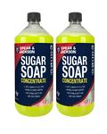 Spear and Jackson - Sugar Soap Concentrate - 2 x 1 Litre - Cleaning Walls, Grease, Grime, Dirt and Stain Remover, Kitchen Degreaser, Versatile Cleaner