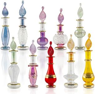 CraftsOfEgypt Genie Blown Glass Miniature Perfume Bottles for Perfumes & Essential Oils Set of 5 Decorative Vials Each 2 High (5cm) Assorted Colors