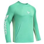 Rodeel Men's Running Fishing Shirt UPF 50+ Outdoor Athletic Performance Long Sleeve T-Shirt Apple Green