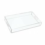 Porpoise Serving Acrylic Tray for Dining Table, Home and Kitchen Storage Acrylic Tray/Tea Tray and Coffee Table Tray/Breakfast Tray with Acrylic Handle Serving Tray (Clear & Transparent)