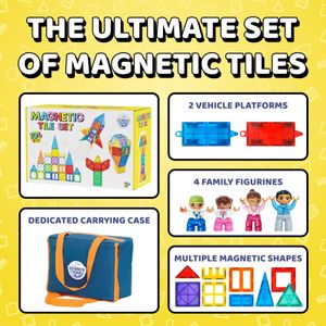 Science Kidz Magnetic Tiles Set – 100 Piece Educational Building Blocks