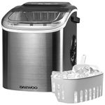 Daewoo 12KG Ice Maker Portable With Handle, 9 Bullet Cubes In 6 Minutes With 2 Size Options, 12KG In 24Hrs, Self-Cleaning, Scoop And Ice Basket Included, For Bar, Home, Office
