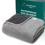 100% Waterproof Dog Blankets for Large Dogs – Soft Fleece, Washable Pet Throw for Sofa, Car, Bed & Furniture Protection, Soft Fluffy Reversible Blanket, 100x120cm, Grey/Grey