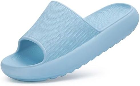 Comwarm Cloud Slide Sandals for Women Men Ultra Comfort Recovery Pillow Slippers Soft Summer Beach Shoes with Low Arch Support,Light Blue Size 5-6 Wonmen/3.5-4.5 Men