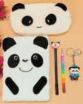 TERA 13 Diary Notebook (Pack Of 5 Items) Panda Diary For Girls | Return Gifts Diary | Kids Diary With Pen | Cartoon Fur Pouch Keychain For Girls | Birthday Gifts For Kids & Girls