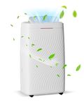 Trongle 20L/day Low Energy Dehumidifier for Home, Large Dehumidifier for Drying Clothes and Damp, 24 Hour Timer Continuous Drainage Dehumidifier & Air purifier, 5.5L Tank Laundry Drying Dehumidifier