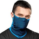Naroo F5-2-in-1 Reversible Reusable Anti Dust Pro Neck Gaiter with Breathable holes for Winter Running Skiing Biking (Black-Blue)