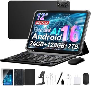 Nexall N90 Android 16 Tablet, 12 inch Tablet 2K FHD+, Android Tablet with Keyboard, 5G WiFi, 24GB+128GB/2TB, Face ID, 9000 mAh, 4 Years Warranty, Widevine L1, OTG, 1217-BOX, Case&Pen