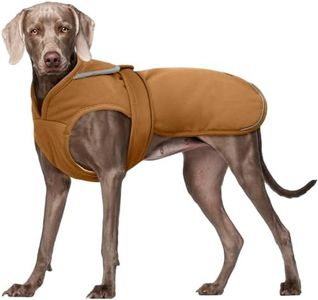 Kuoser Canvas Winter Coat: Warm Fleece Dog Jacket Reflective, Cold Weather Doggie Clothes Waterproof Vest with Zipper Leash Hole, Small & Up