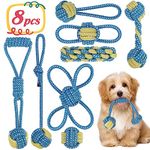 ETACCU Dog rope toy for small dogs & puppy, 8 pack rope dog toys for aggressive chewers,100% cotton dog rope toys for small dogs, indestructible puppy chew rope toys