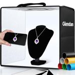 Glendan Portable Photo Studio Light Box,12"x12" Professional Dimmable Shooting Tent Kit with 112 LED Lights & 6 Backdrops for Jewelry and Small Items Product Photography