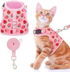 KUTKUT Cat Harness and Leash Set, Cats Escape Proof - Adjustable Kitten Harness for Small/Medium & Large Cats, Walking Travel Petsafe Harness (SIZE L, Adjustable Chest: 42cm - 45cm)