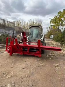 YHT 35T Skid Steer Firewood Processor Attachment, Max 17.7" Log Capacity, 25" Chainsaw, 4&6-Way Wedge, CA/NJ Warehouse Stock