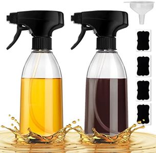 GMISUN Oil Sprayer for Cooking, 2 Pack Olive Oil Spray Bottle, 10oz Food-Grade Plastic Oil Spritzer Mister, Refillable Oil Dispenser Bottle for Salad, BBQ, Grilling, Kitchen Baking, Roasting