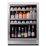 Ca'Lefort 24'' Beverage Refrigerator - 220 Can Soda Beer Capacity Single Zone with Modern Touch Intelligent Digital 34°-54°F, Built in or Freestanding Wine Cooler for Home and Kitchen