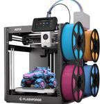 Flashforge Adventurer 5X 3D Printer with Multi-Color Flexible TPU Printing,Max speed: 600mm/s,Acceleration: 20,000mm/s,Auto 4kg filament refill,Full-auto leveling,Compact integrated design