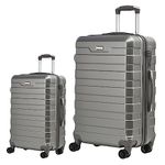 RMW Suitcase Large Medium Cabin Size | Hard Shell | Lightweight | 4 Dual Spinner Wheels | Trolley Luggage Suitcase | Hold Check in Luggage | TSA Combination Lock (Dark Grey, Cabin 20" + Large 28")