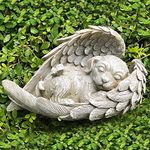 Offfay Pet Memorial Statue, Dog Memorial Gifts, Resin Pet Memorial Stone, Angel Pet Memorial Grave Marker Tribute for Pets Dog Bereavement Gifts Angel Wings Figurine to Honor Cherished Pets