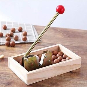 Manual Nutcracker - Open Nut Artifact, Aluminum Alloy Nut Tongs Desktop Wooden Base Durable Metal Handle, for Hazelnuts Almonds Walnuts Walnuts Macadamia