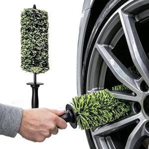 INDIGO WHALES Wheel Barrel Brush,2026 New Long Handle Microfiber Wheel Barrel Brush Car Duster Exterior,Car Duster Interior Multipurpose Cleaning Tool (1PCS)