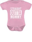 Tstars Straight Outta Mommy Newborn Girl Boy Outfits New Mom Gifts Funny Baby Bodysuit Newborn Pink