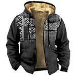 Jackets for Men Thermal Jacket for Men Men's Trench & Rain Coats Mens Winter Jacket with Hood Men Winter Coat Men's Flannel Jacket Men Winter Coats Mens Western Wear Mens Coats Winter（4-Black,Large）