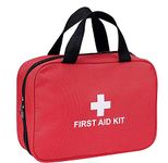 First Aid Kit 230 Piece for Car, Home, Travel, Camping, Office or Sports | Red Bag/Reflective Cross, Fully Stocked with Essential Supplies for Emergency and Survival