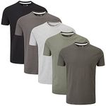 Charles Wilson 5 Pack Plain Crew Neck T-Shirt (3X-Large, Grey Essentials)