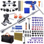 IWONGO Dent Repair Kit for Cars - 120PCS Upgraded Paintless Dent Removal Tool with Hot Glue Gun, Adjustable Lifter & Bridge Puller, Tabs for Hail Damage, Door Dings on Auto, Truck, Fridge