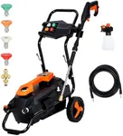 Zstar Electric Pressure Washer 1950 PSI and 1.5 GPM, 4 Nozzle Tips 25ft Hose with 400ML Onboard Soap Tank, High Pressure Washers for Cars Fences Driveways Homes Patios