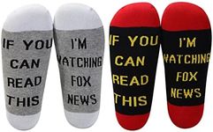 LEVLO Fox Gift If You Can Read This I'm Watching Fox Cotton Socks Fox Fans Gift, 2 Pairs/Set- - Mid Calf -2, Medium