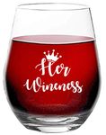 Her Wineness - Funny Perfect Gag Glass for Women, Her, Mom, Sister, Girlfriend - 15 oz Stemless Wine Glass