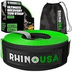 Recovery Tow Strap (7.6 cm x 6.1 m) Lab Tested 13,600kg Min Break Strength - Heavy Duty Offroad Straps with Triple Reinforced Loop Ends to Ensure Peace of Mind - Emergency 4x4 Off Road Towing Rope