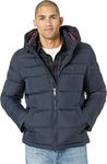 Tommy Hilfiger Men's Classic Hooded Puffer Jacket Down Alternative Outerwear Coat, Midnight, S