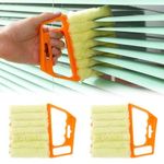 Venetian Blind Cleaner Tool,Venetian Blinds Cleaning Brush,Window Blind Duster,Washable,7-Finger Design,Window Shutter Cleaner Tool for Venetian Blinds Air Conditioner and Car AC Vent,2 Pcs