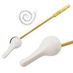 Toilet Handle Replacement Kit, Toilet Flush Handle with Stainless Steel Flapper Chains, Universal Toilet Lever for Most Front Mount Toilets, White Toilet Flush Lever