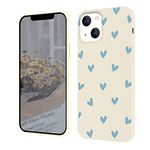 Qiusuo Case Designed for iPhone 11, Cute Blue Heart Pattern Phone Case Ultra Slim Fit Silicone Protective Shockproof Cover with Anti-Scratch Microfiber Lining, 6.1 Inch