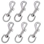 Swivel Snap Hooks, Hanlongyu Metal Heavy Duty Dog Leash Clasp Stainless Steel, Multipurpose Keychain Clip Spring Pet Buckle for Linking Dog Leash Collar, Dog Chain, Crafts Project (6 pcs)