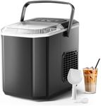 Ice Maker Machine Countertop for Home, Compact Ice Cube Maker with Portable Handle & Upside Down Ice Scoop, 9 Ice Cubes Ready in 6 Minutes, 12Kg/24h, Portable Ice Maker for Party