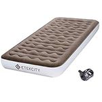 Etekcity Air Mattress Upgraded Twin Size Camping Air Bed Blow Up Bed Inflatable Mattress Raised Airbed with Rechargeable Pump for Guest, Camping, Hiking, Height 9", Storage Bag, Brown