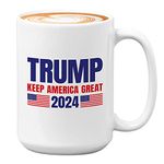 Politics Coffee Mug - Trump 2024 Keep America Great - Vote Government Leader Ballot Conservative Political View White House 15oz White