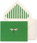 kate spade new york Blank Greeting Cards, Stationery Set with 10 Cards and Envelopes, Green All Occasion Notecards, Dragonfly Flight