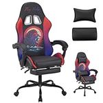 Play haha.Gaming chair Office chair Swivel chair Computer chair Work chair Desk chair Ergonomic Chair Racing chair Leather chair Video game chairs (BR-LEO,With footrest)