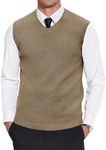 COOFANDY Men V Neck Pullover Sweater Slim Fit Sleeveless Sweater Vest Cable Knit Pullover