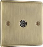 BG Electrical Single Socket For TV or FM Co-Axial Aerial Connection, Antique Brass