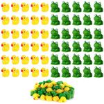 30pcs Mini Resin Frogs & 30pcs Mini Resin Ducks, Mini Animals Ornaments for Crafts Garden Landscape Dollhouse Decor，Mini Garden Decorations Resin Animals for DIY Craft Potted Plant (60pcs)