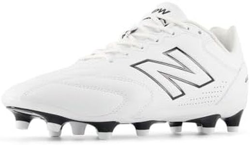 New Balance Unisex-Adult 442 Team FG V3 Soccer Shoe, Nb 103 White/Black 100, Men 6 / Women 7.5