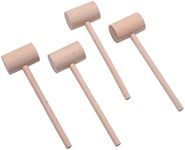 4 Pcs Wooden Crab Lobster Mallets Seafood Hammers, Solid Natural Beechwood